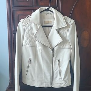 Michael Kors Leather Moto Jacket--Small